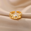 Anello a cuore puro placcato oro 18 carati